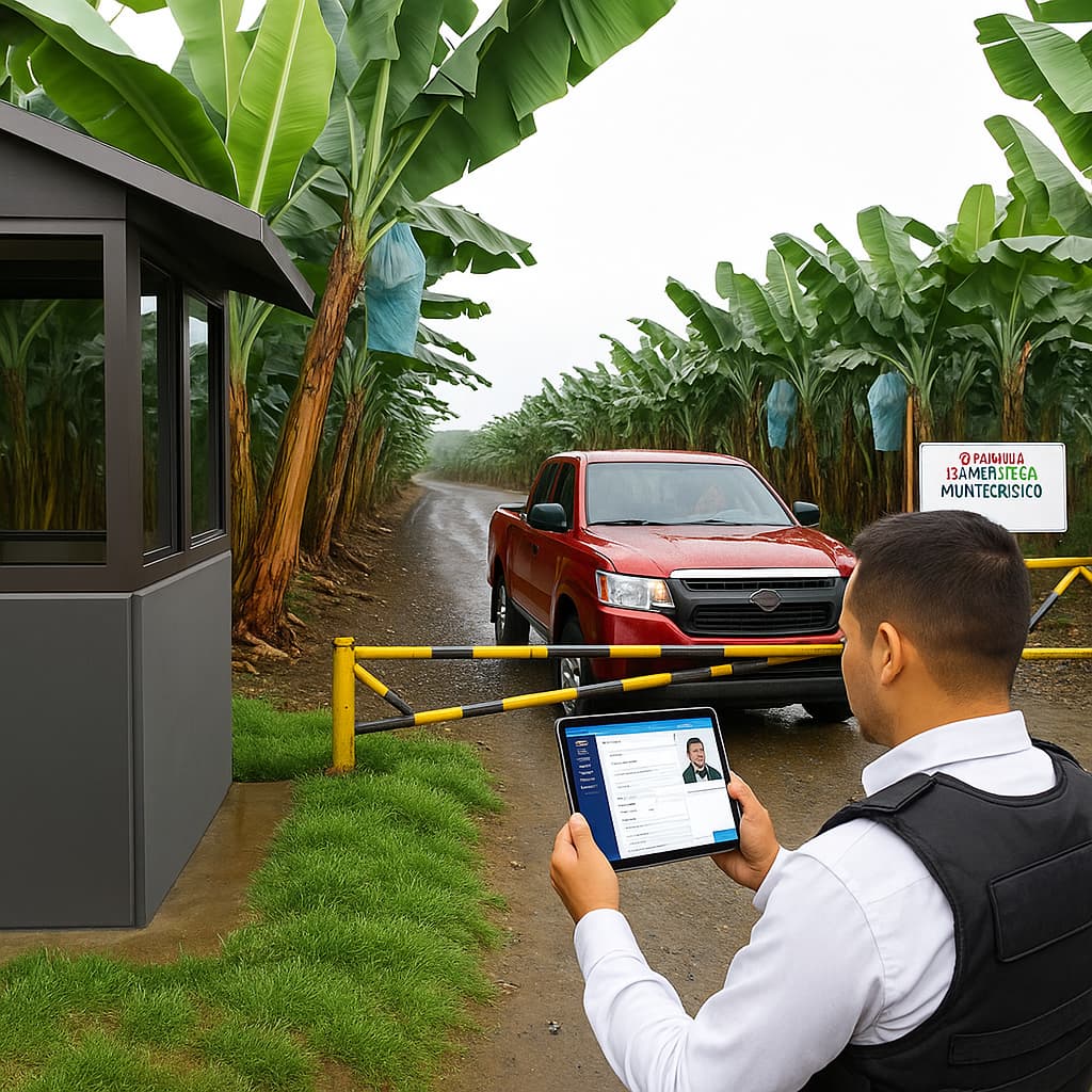 Guardia en garita de propiedad privada